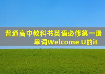 普通高中教科书英语必修第一册单词Welcome U的it